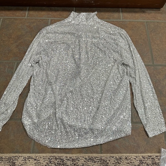 All Over Silver Sequin Button Up - Picture 4 of 5
